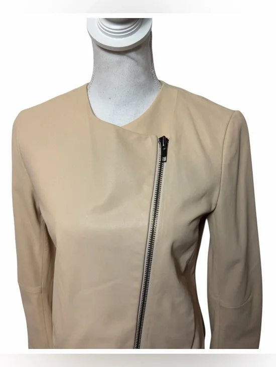 Vince Lamb Leather Biker Jacket Small Moto Jacket Women - Picture 2 of 8